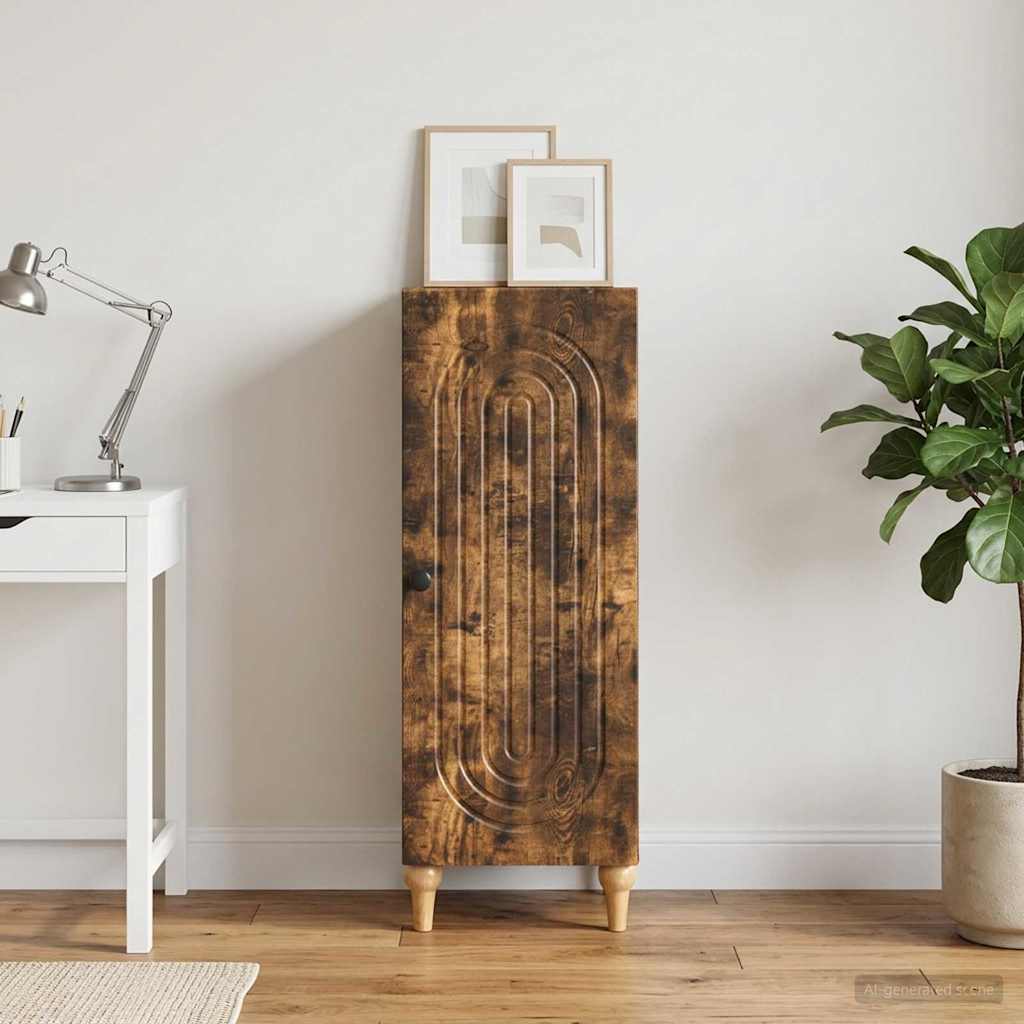 Sideboard Geräucherte Eiche 33 x 34,5 x 90 cm Holzwerkstoff