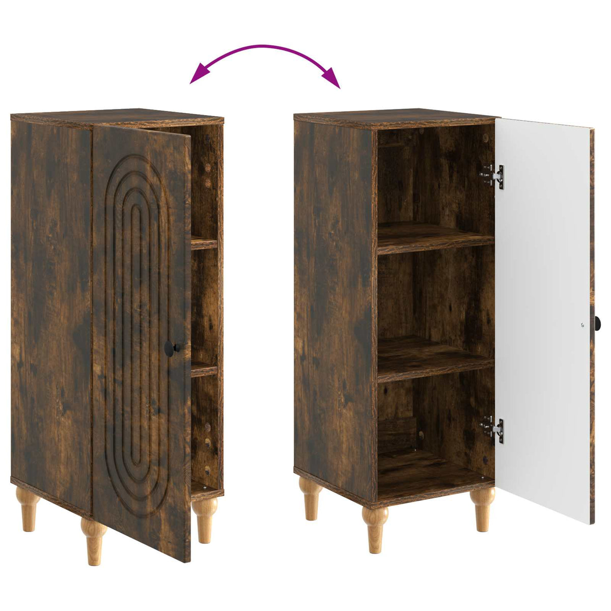 Sideboard Geräucherte Eiche 33 x 34,5 x 90 cm Holzwerkstoff