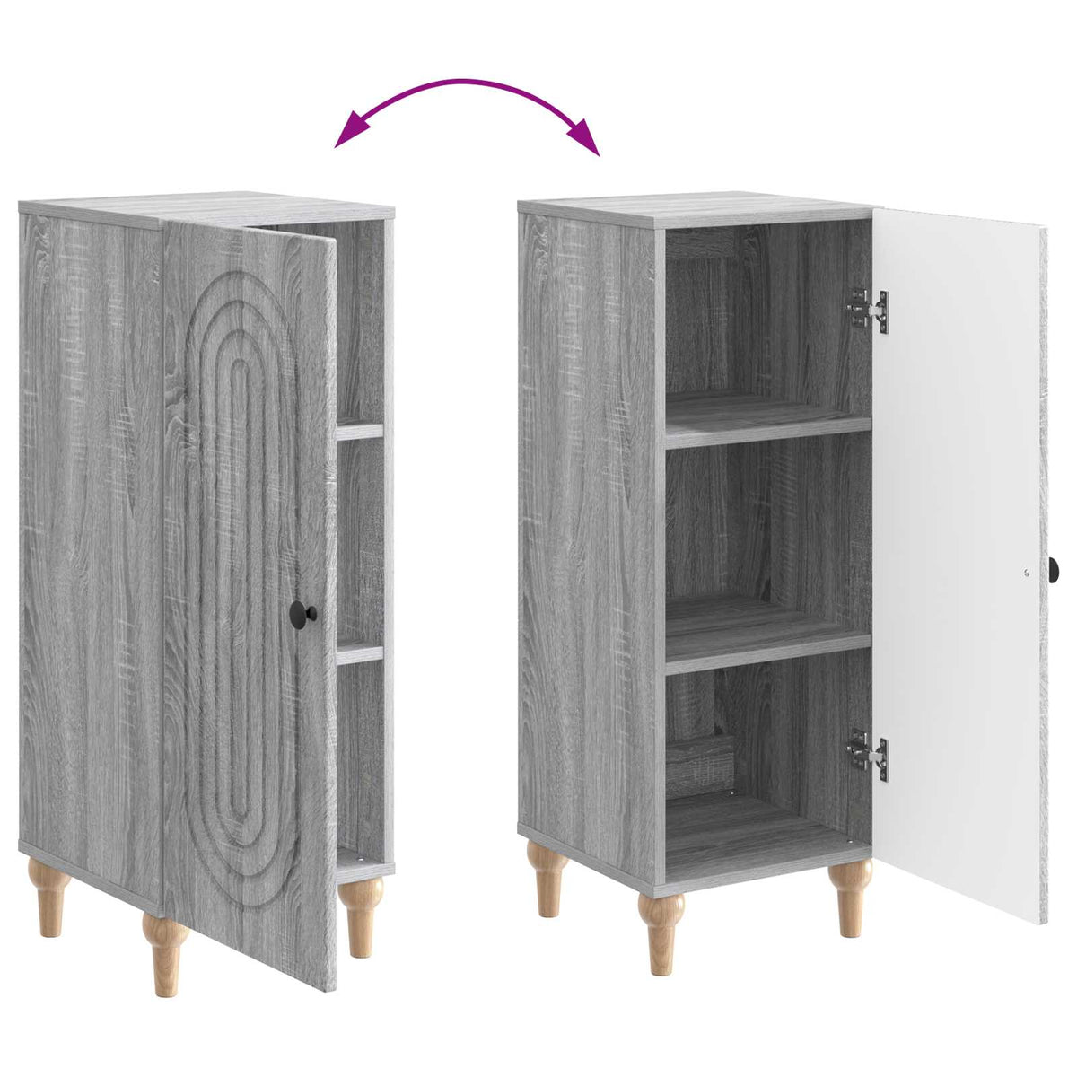 Sideboard Graues Sonoma 33 x 34,5 x 90 cm Holzwerkstoff