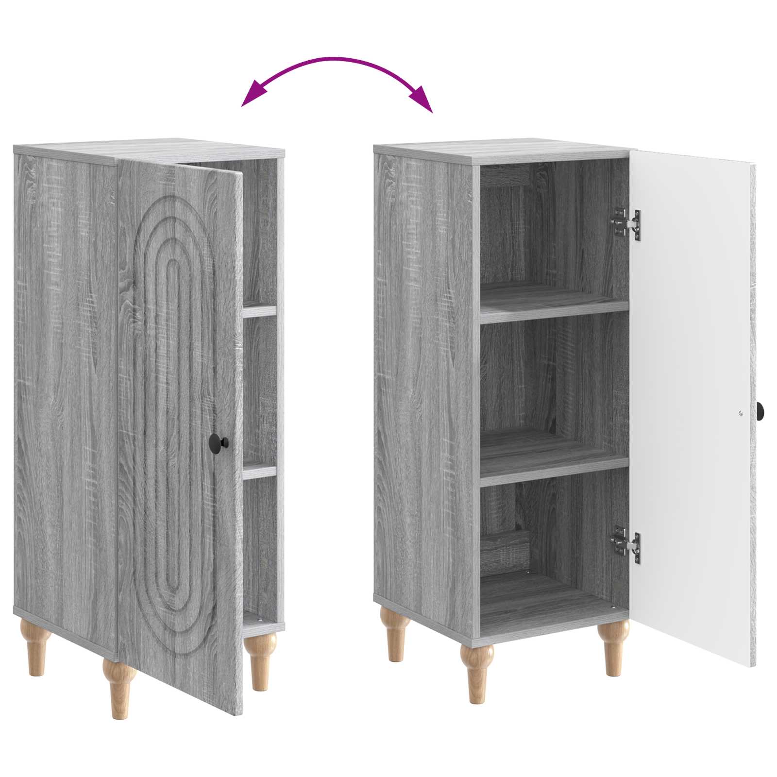 Sideboard Graues Sonoma 33 x 34,5 x 90 cm Holzwerkstoff