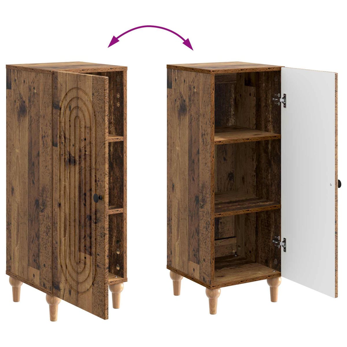Sideboard Altholz 33 x 34,5 x 90 cm Holzwerkstoff