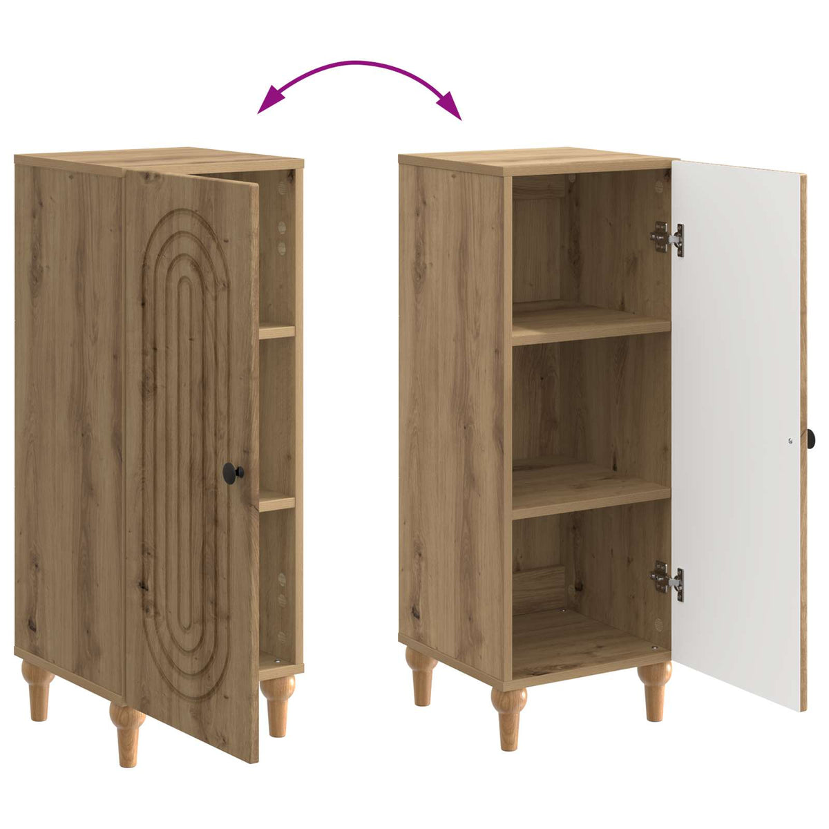 Sideboard Artisan-Eiche 33 x 34,5 x 90 cm Holzwerkstoff