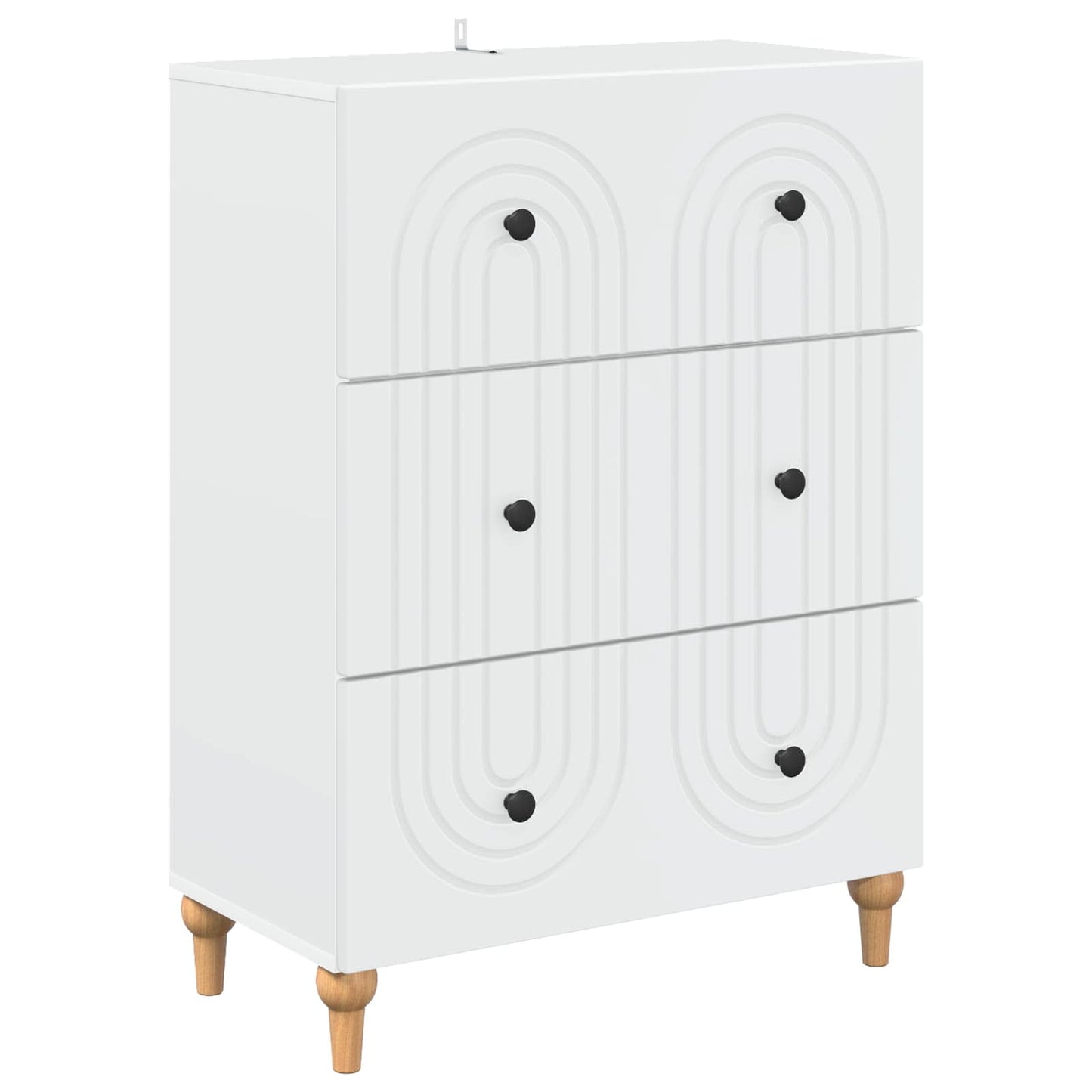 Schubladenschrank Weiß 66 x 34,5 x 90 cm Holzwerkstoff