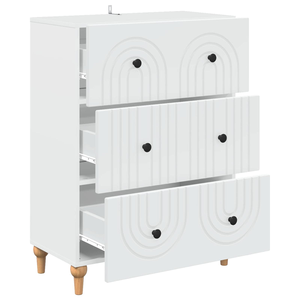 Schubladenschrank Weiß 66 x 34,5 x 90 cm Holzwerkstoff
