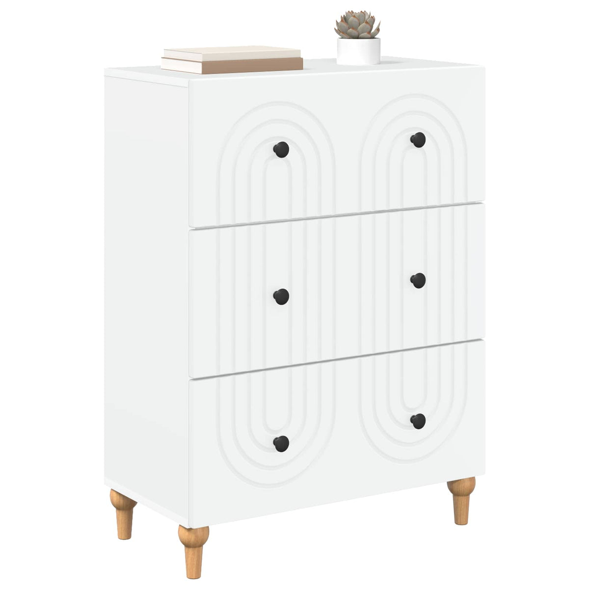Schubladenschrank Weiß 66 x 34,5 x 90 cm Holzwerkstoff