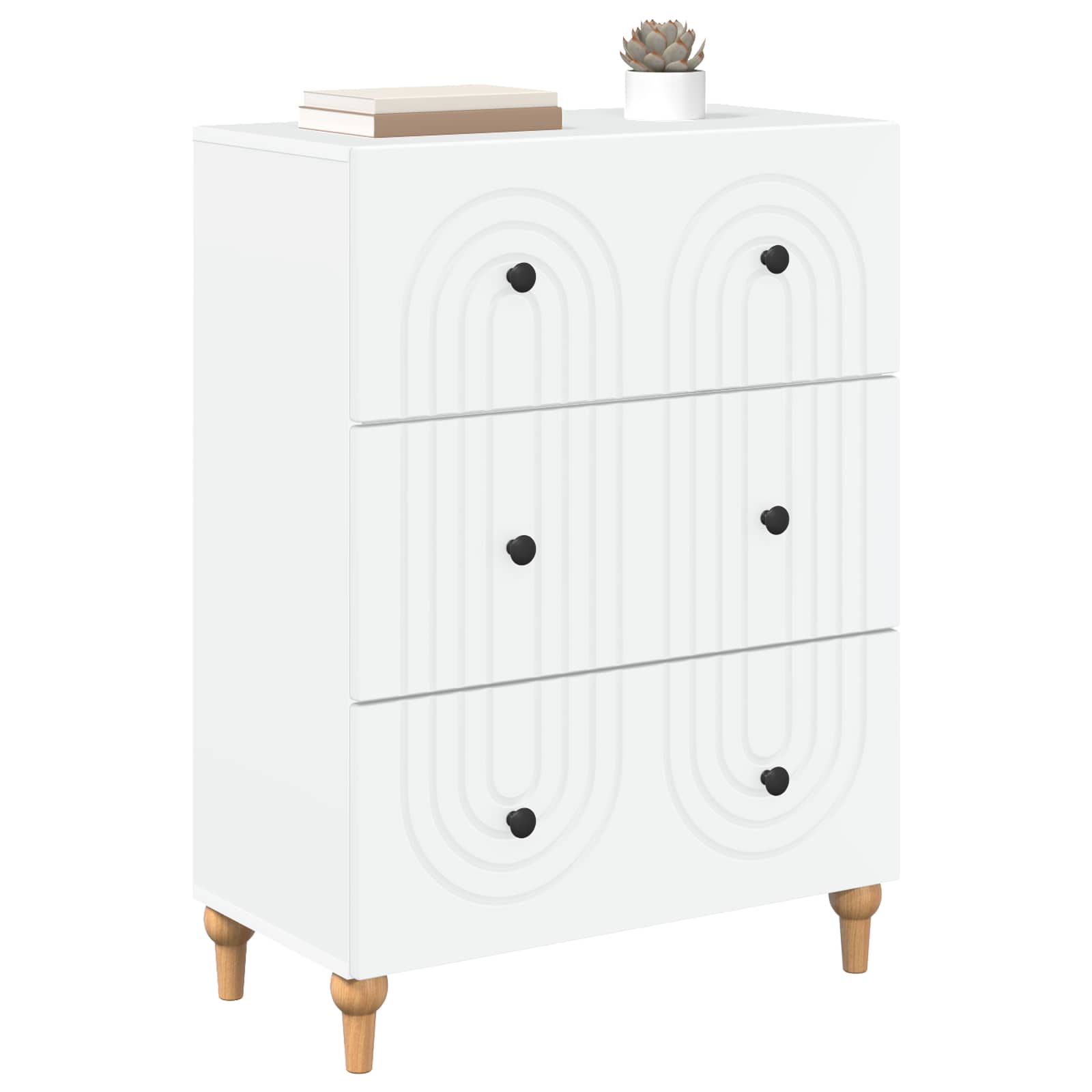 Schubladenschrank Weiß 66 x 34,5 x 90 cm Holzwerkstoff