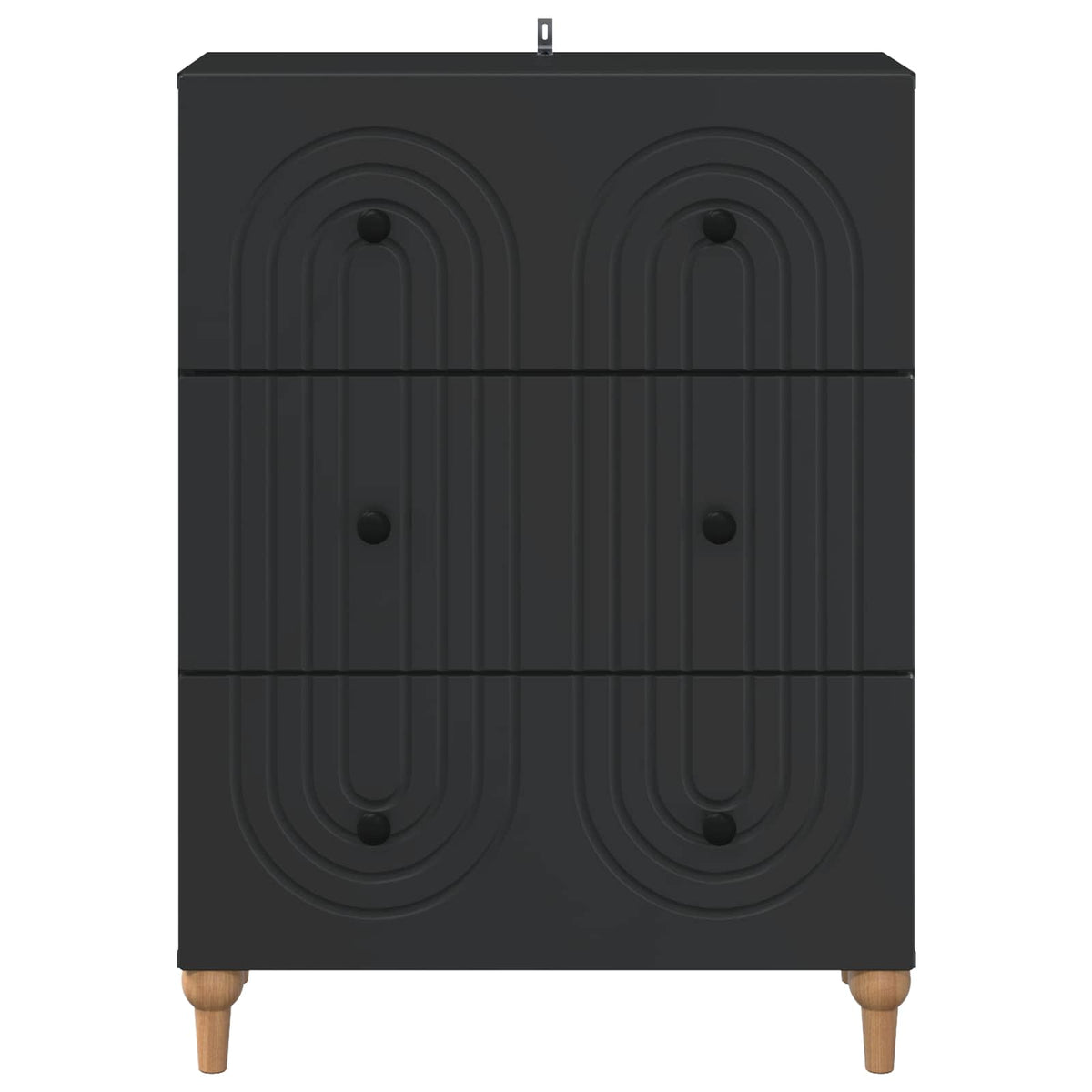 Schubladenschrank Schwarz 66 x 34,5 x 90 cm Holzwerkstoff