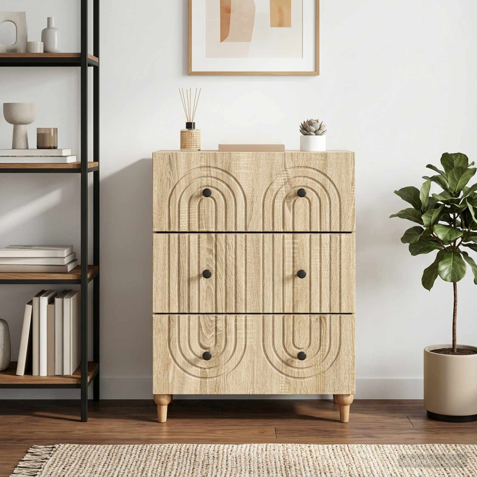 Schubladenschrank Sonoma-Eiche 66 x 34,5 x 90 cm Holzwerkstoff