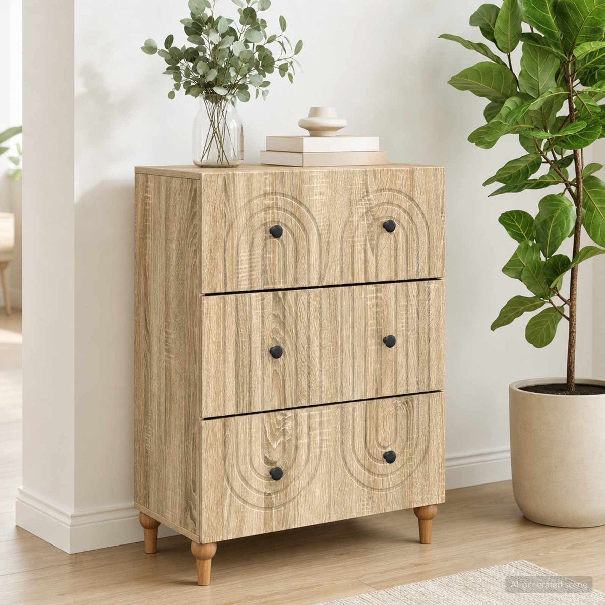 Schubladenschrank Sonoma-Eiche 66 x 34,5 x 90 cm Holzwerkstoff
