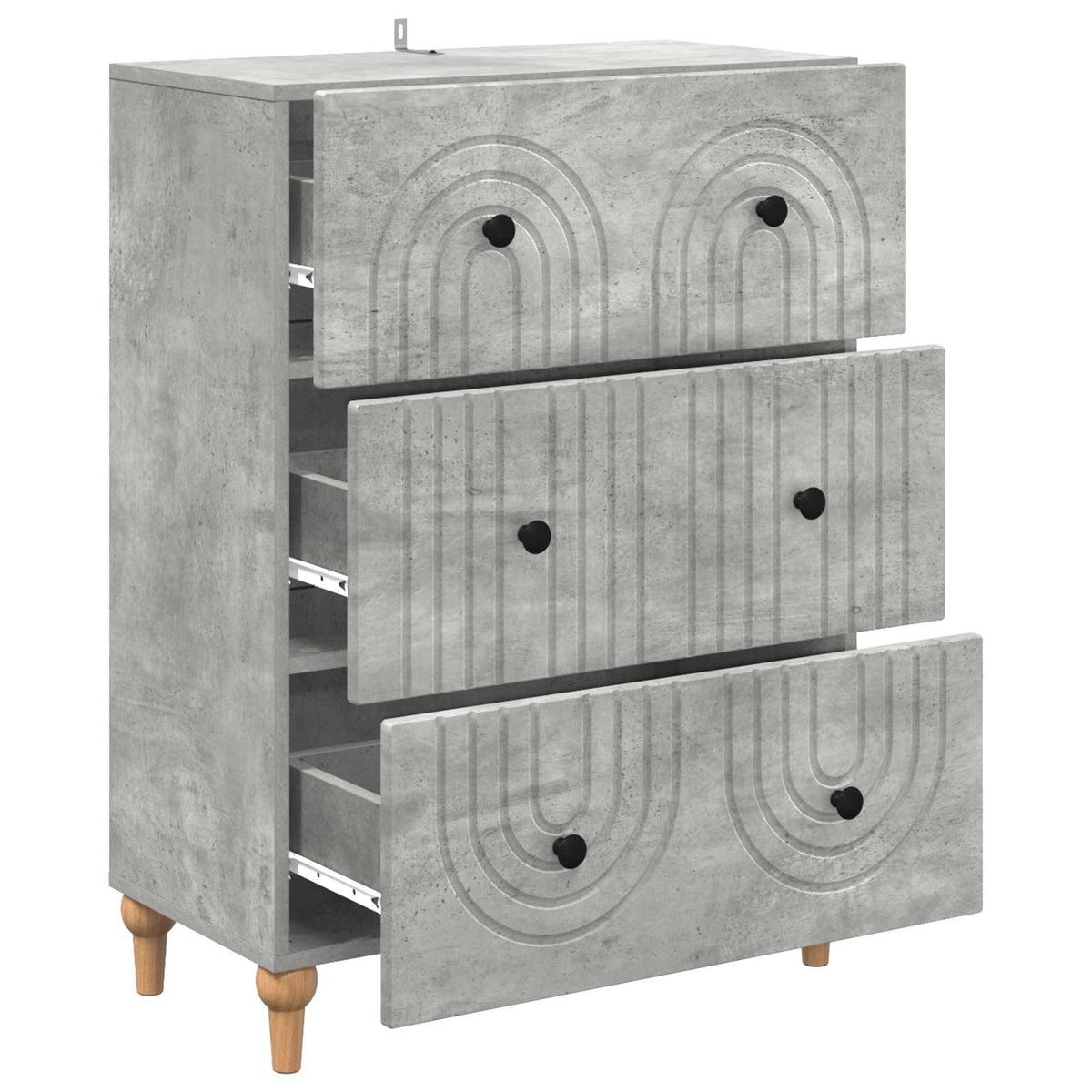 Schubladenschrank Betongrau 66 x 34,5 x 90 cm Holzwerkstoff