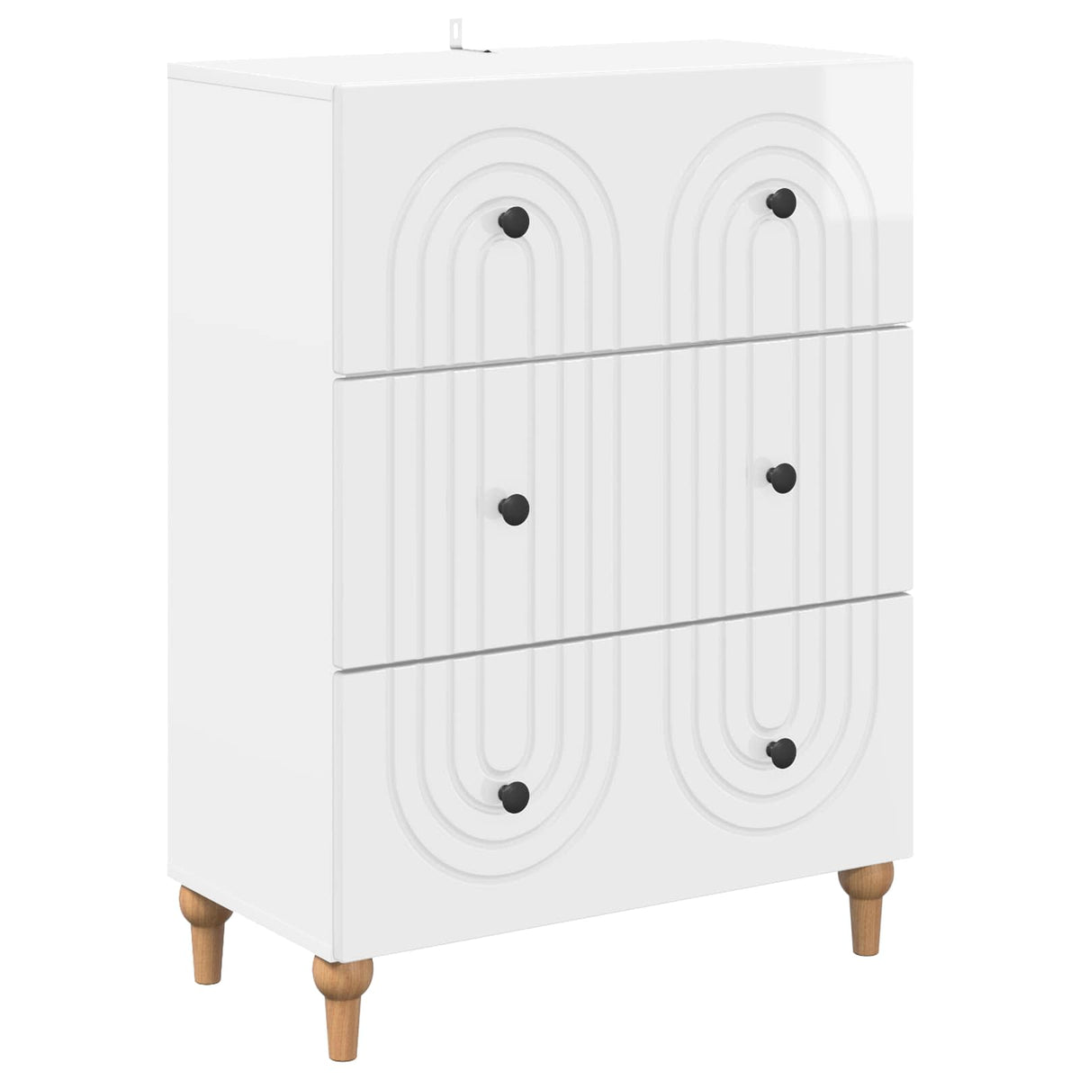 Schubladenschrank Hochglanz Weiß 66 x 34,5 x 90 cm