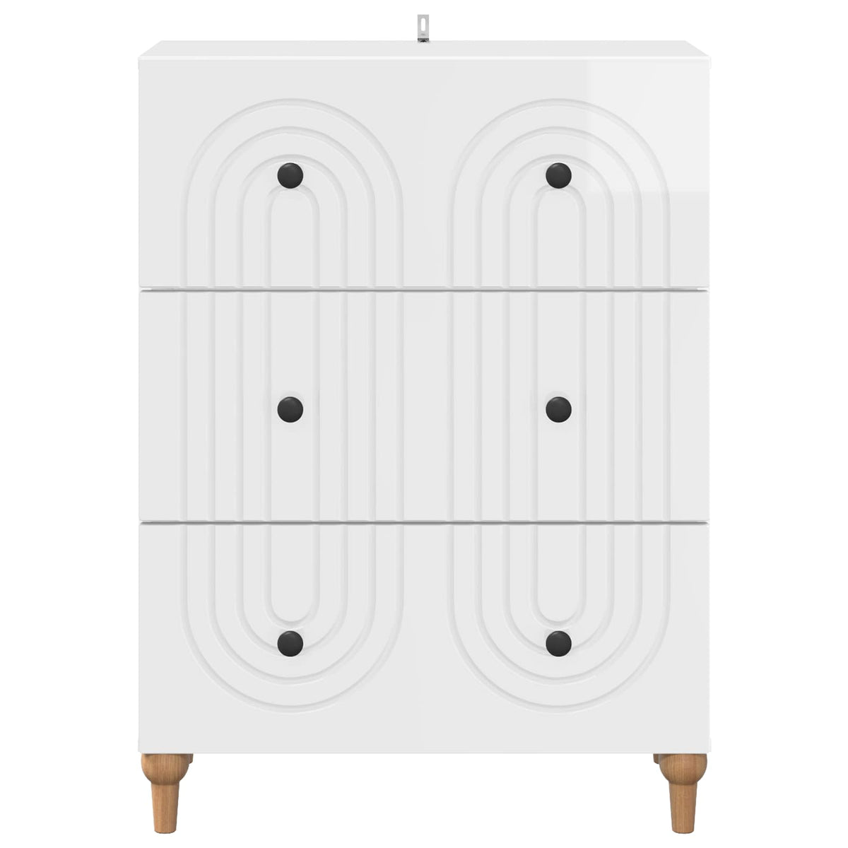 Schubladenschrank Hochglanz Weiß 66 x 34,5 x 90 cm
