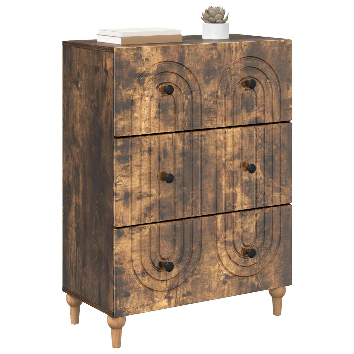 Schubladenschrank Geräucherte Eiche 66 x 34,5 x 90 cm
