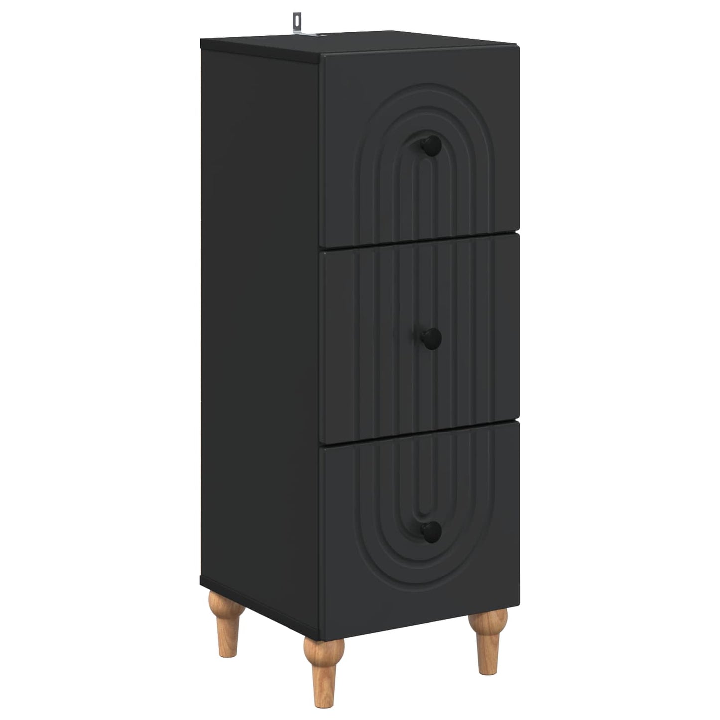 Schubladenschrank 33 x 34,5 x 90 cm Holzwerkstoff Schwarz