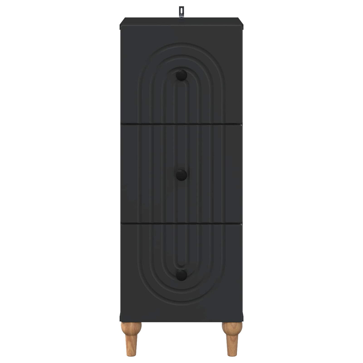 Schubladenschrank 33 x 34,5 x 90 cm Holzwerkstoff Schwarz