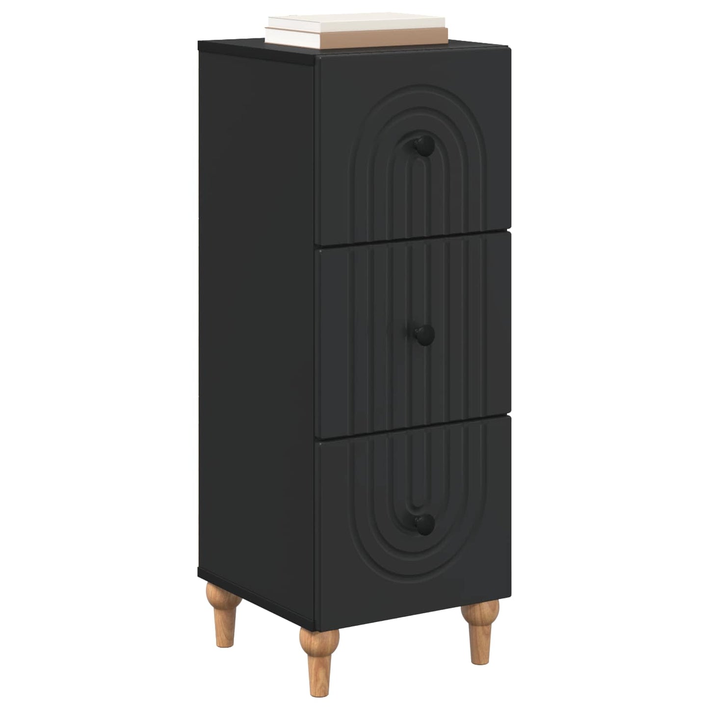Schubladenschrank 33 x 34,5 x 90 cm Holzwerkstoff Schwarz