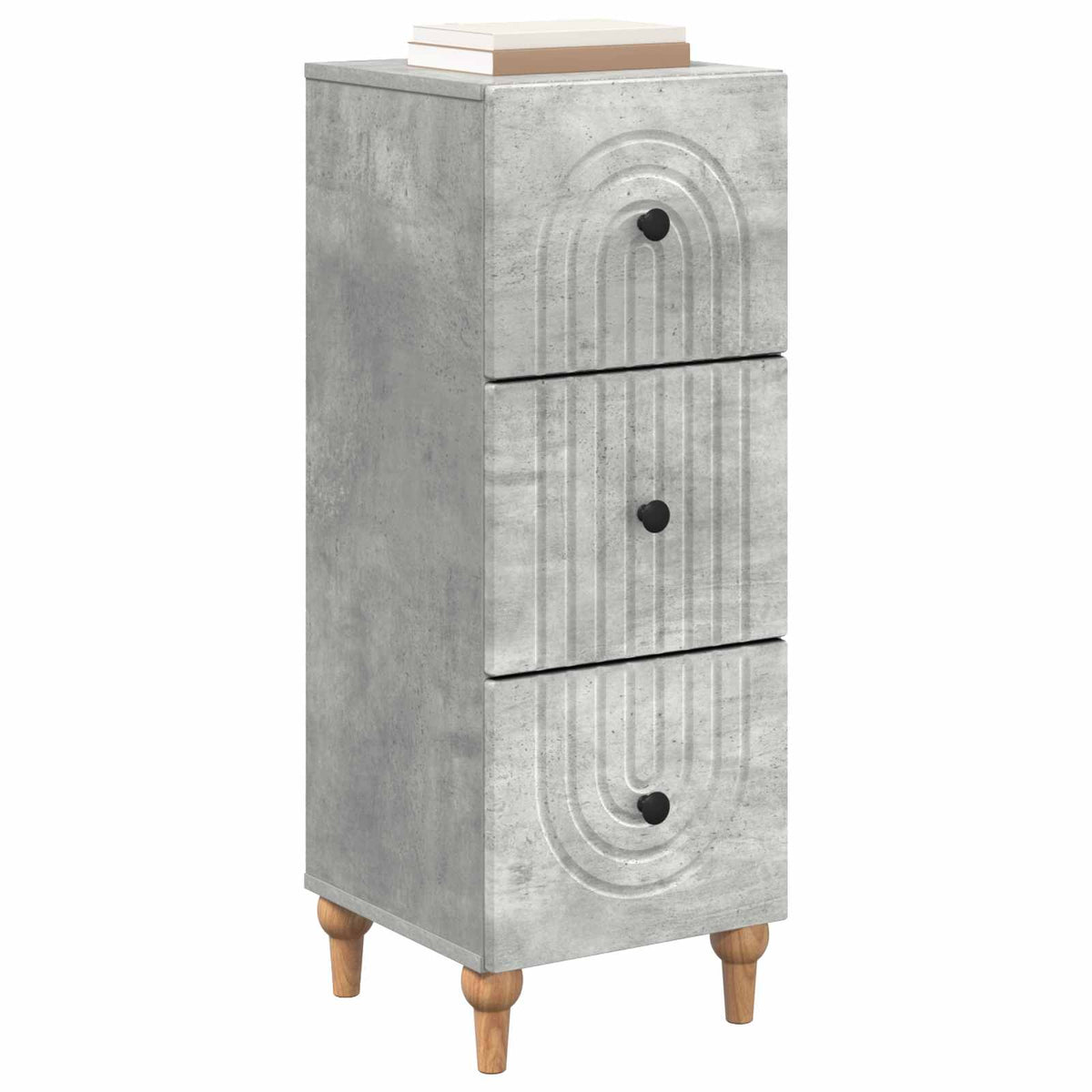 Schubladenschrank 33 x 34,5 x 90 cm Holzwerkstoff Betongrau