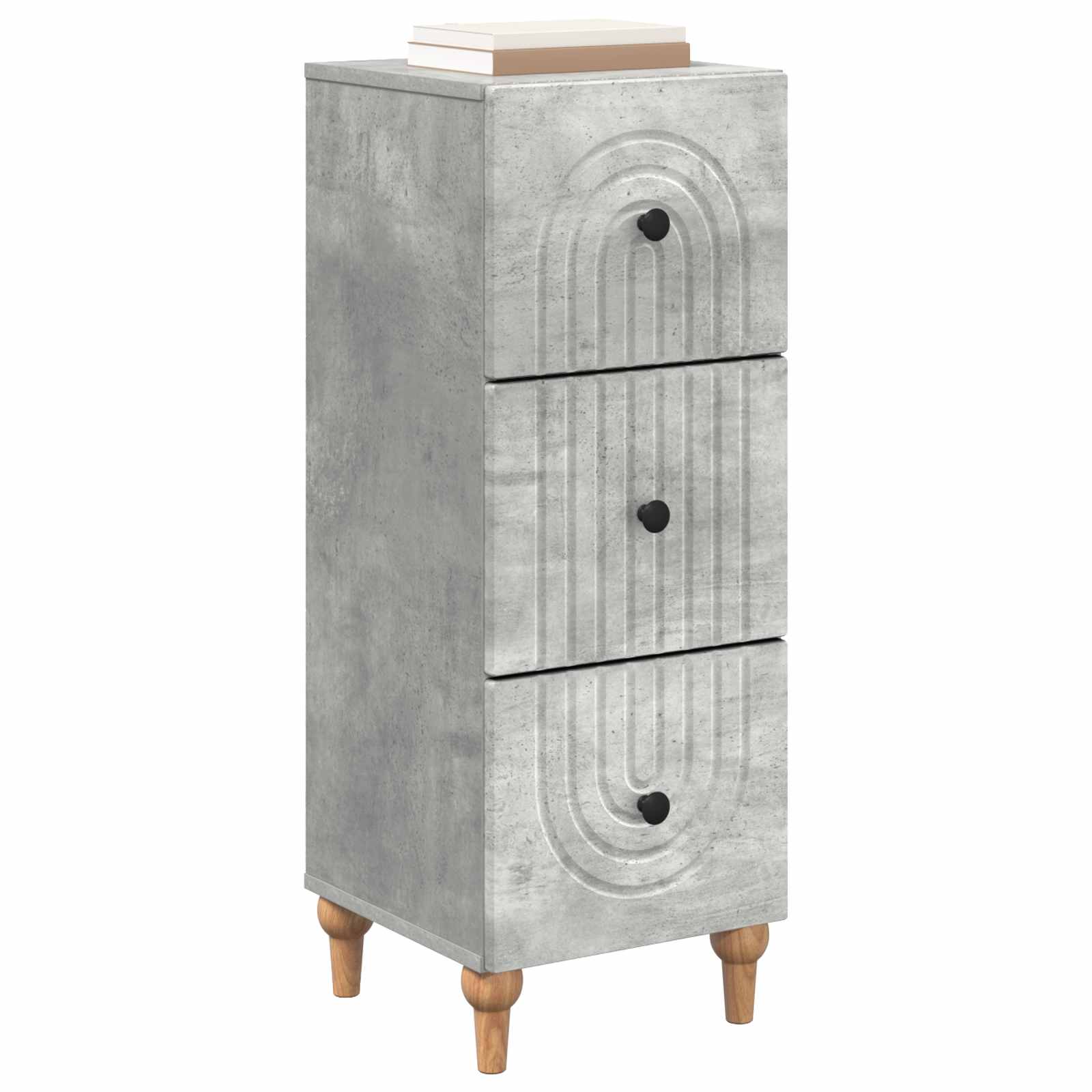 Schubladenschrank 33 x 34,5 x 90 cm Holzwerkstoff Betongrau