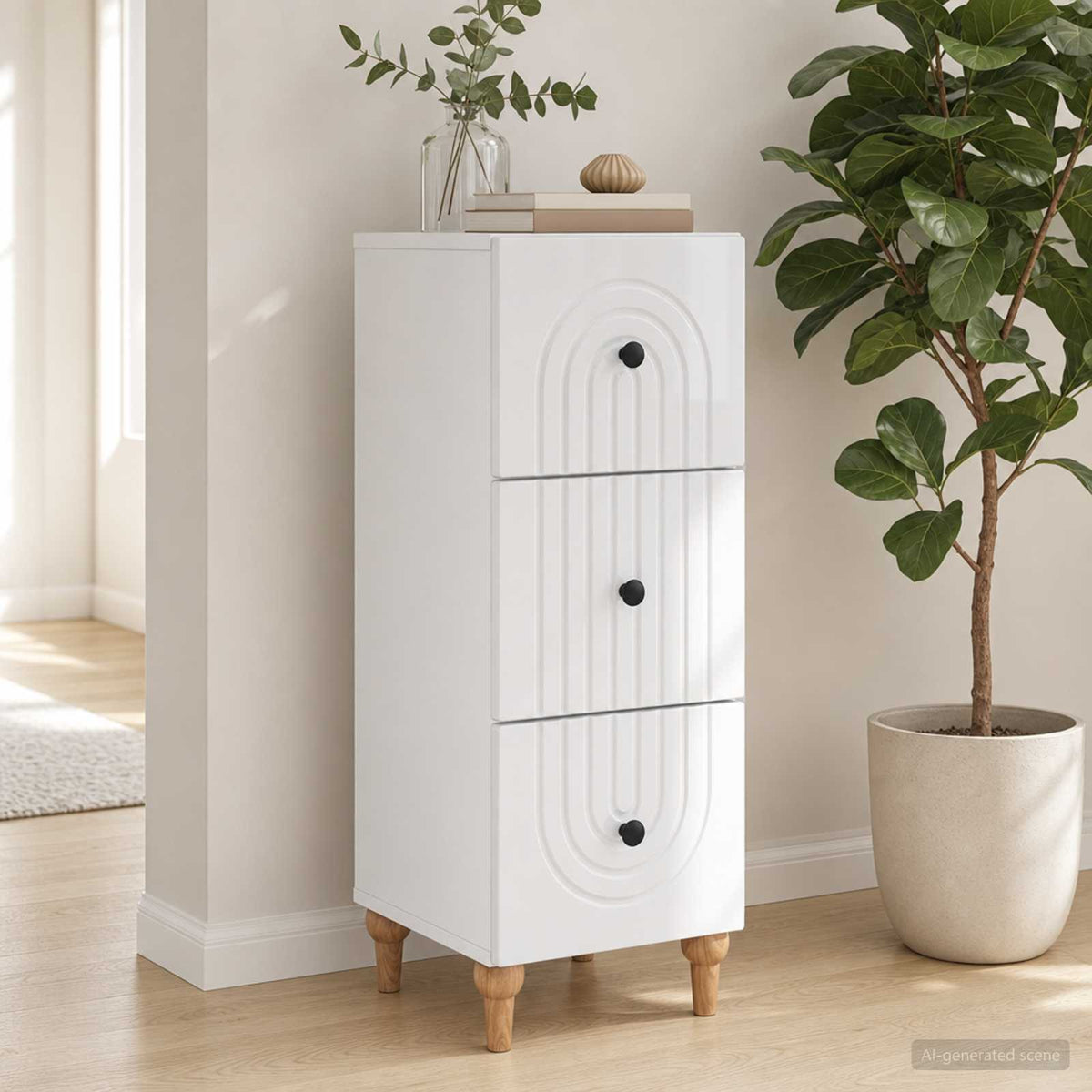 Schubladenschrank 33 x 34,5 x 90 cm Holzwerkstoff