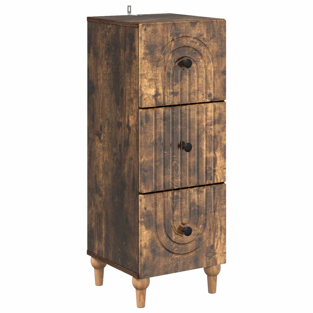 Schubladenschrank 33 x 34,5 x 90 cm Holzwerkstoff Räuchereiche