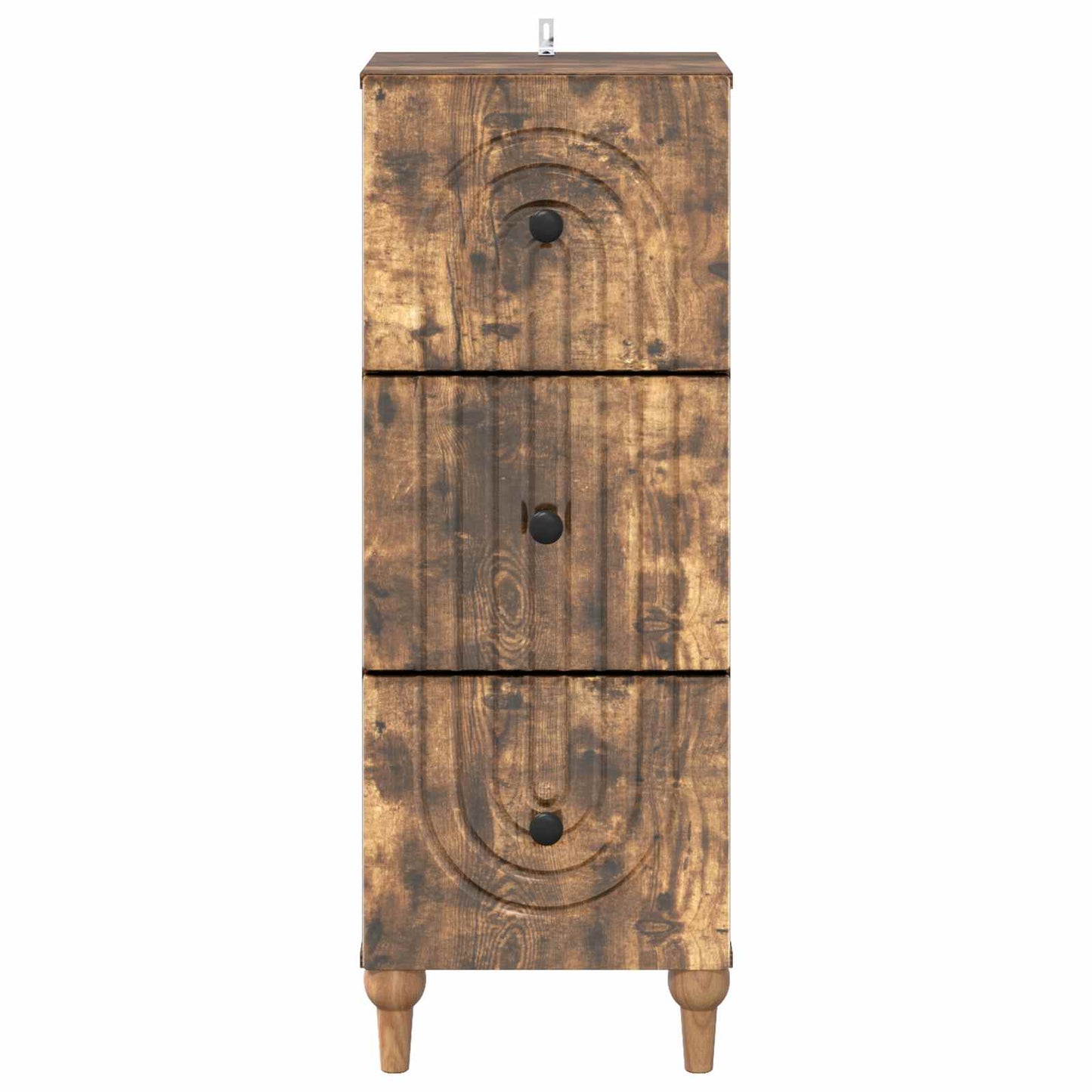 Schubladenschrank 33 x 34,5 x 90 cm Holzwerkstoff Räuchereiche