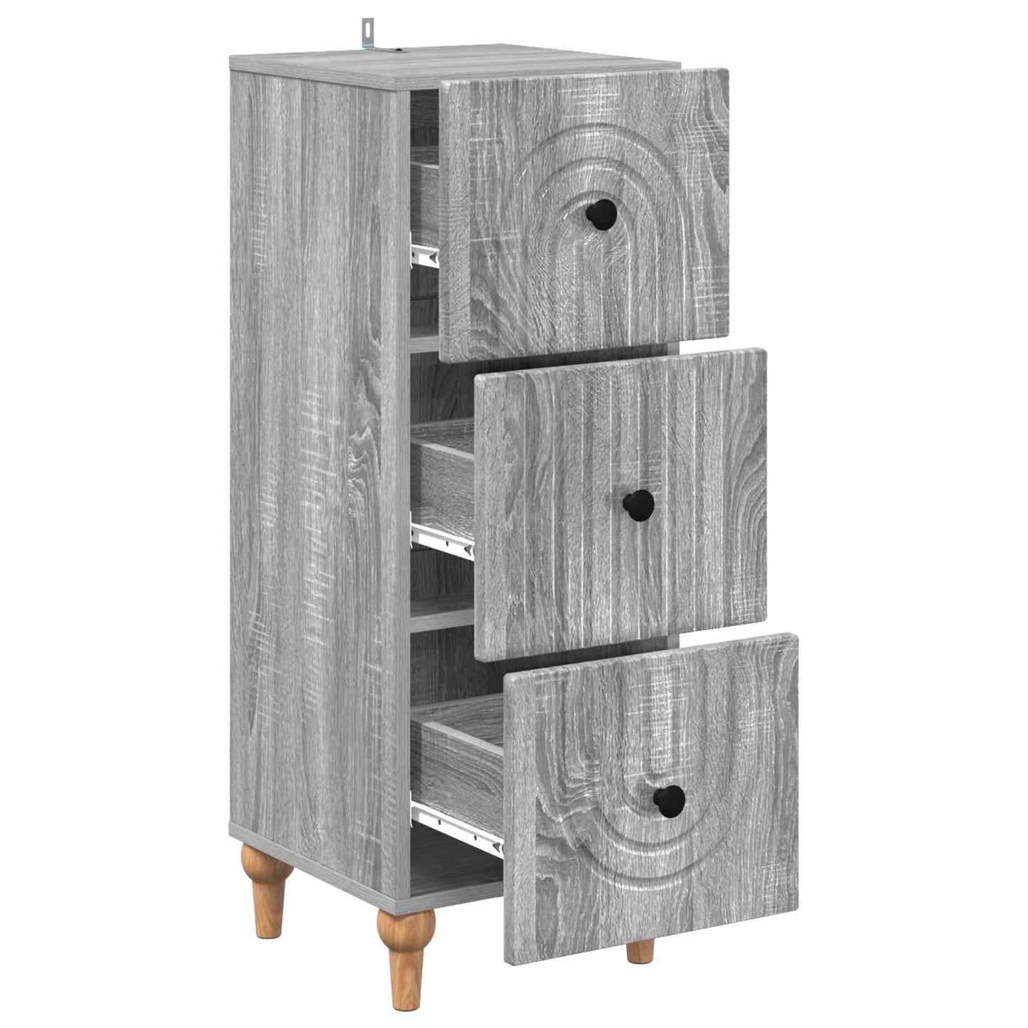 Schubladenschrank 33 x 34,5 x 90 cm Holzwerkstoff Sonoma-Grau