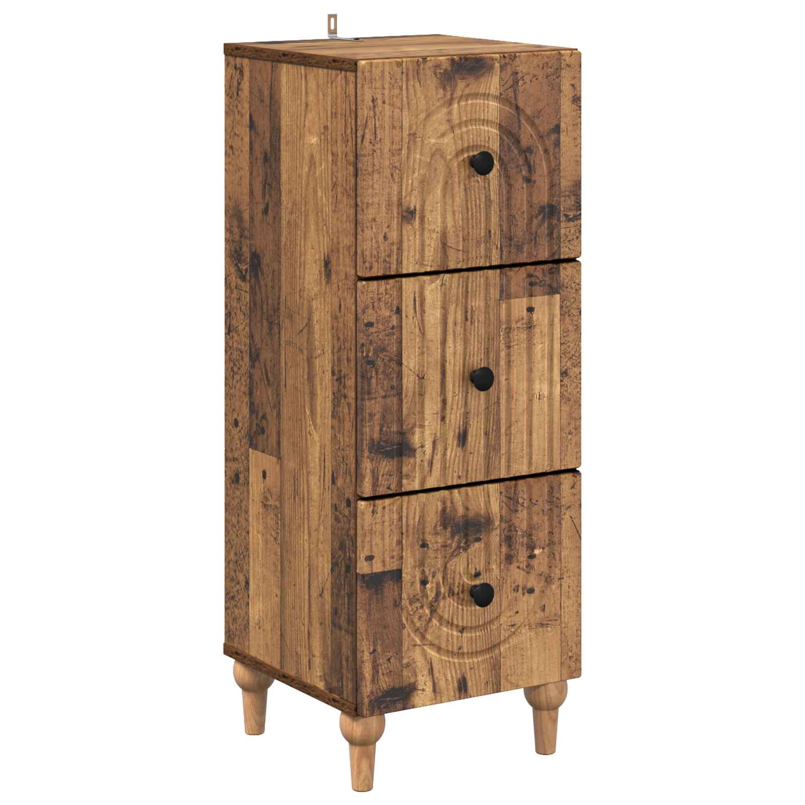 Schubladenschrank 33 x 34,5 x 90 cm Holzwerkstoff Altholz