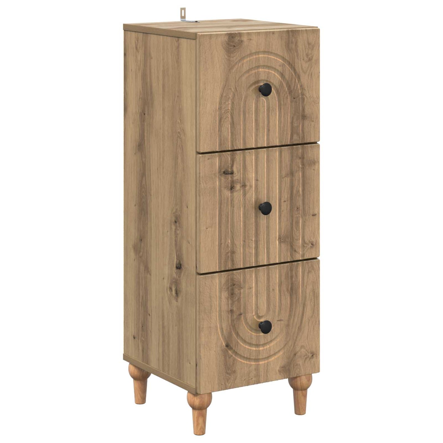 Schubladenschrank 33 x 34,5 x 90 cm Holzwerkstoff Artisan-Eiche