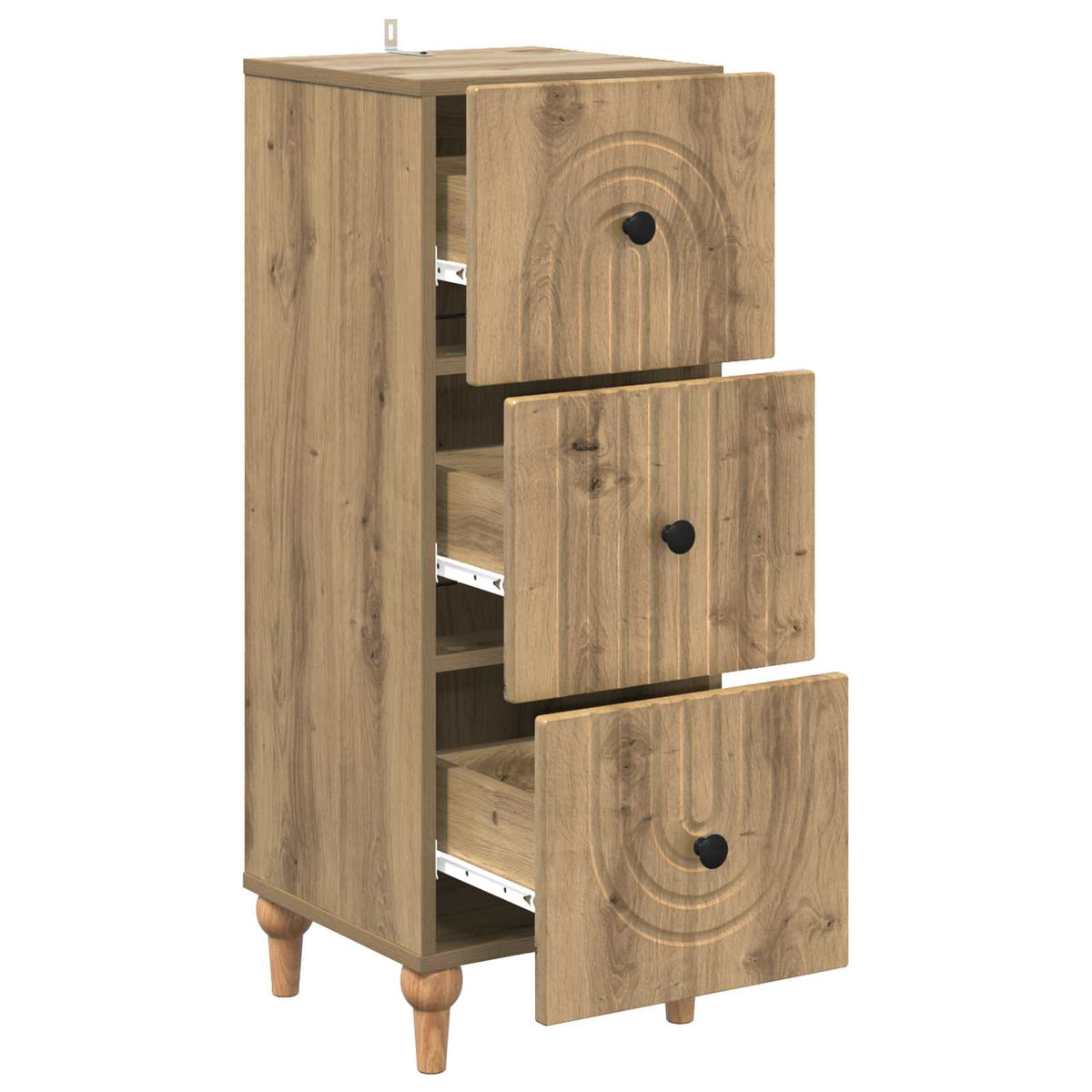 Schubladenschrank 33 x 34,5 x 90 cm Holzwerkstoff Artisan-Eiche