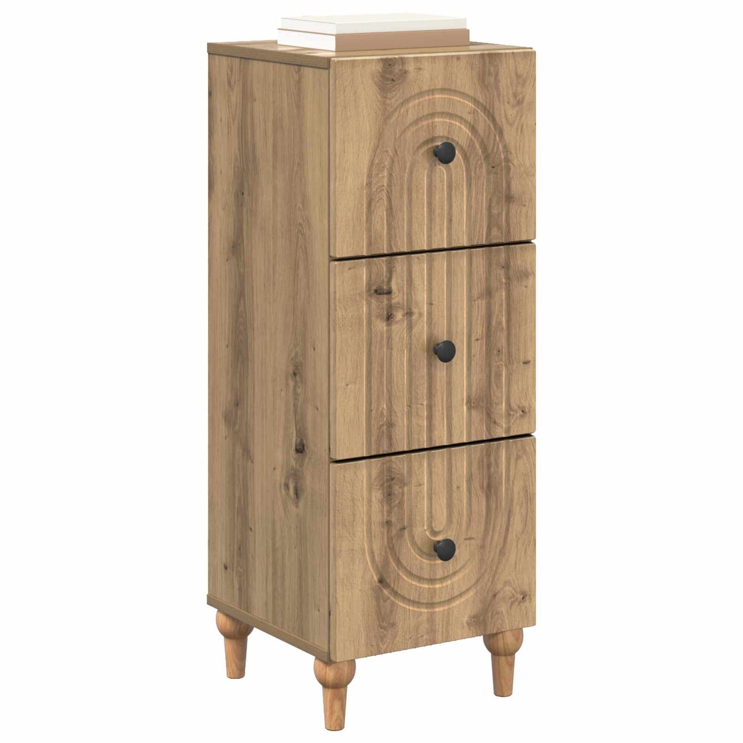 Schubladenschrank 33 x 34,5 x 90 cm Holzwerkstoff Artisan-Eiche