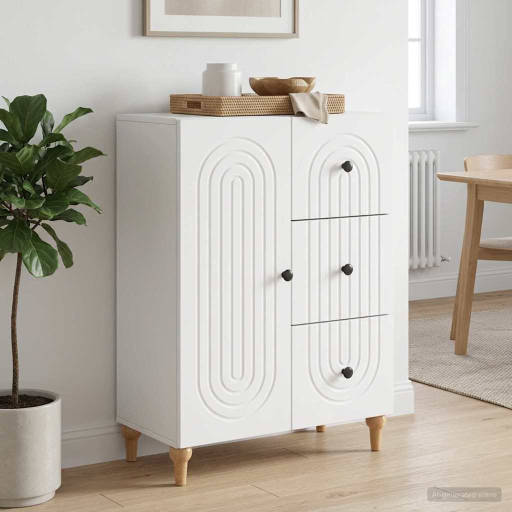 Sideboard Weiß 66 x 34,5 x 90 cm Holzwerkstoff