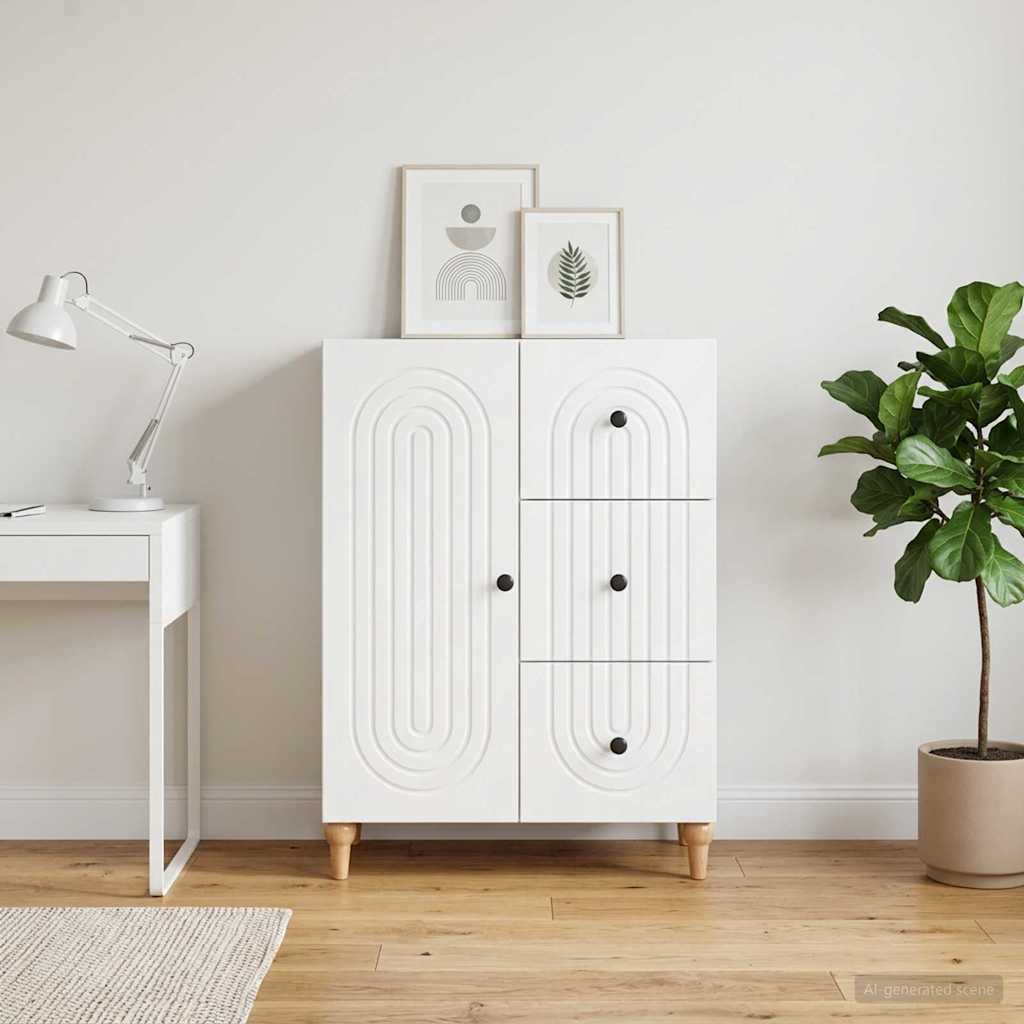 Sideboard Weiß 66 x 34,5 x 90 cm Holzwerkstoff