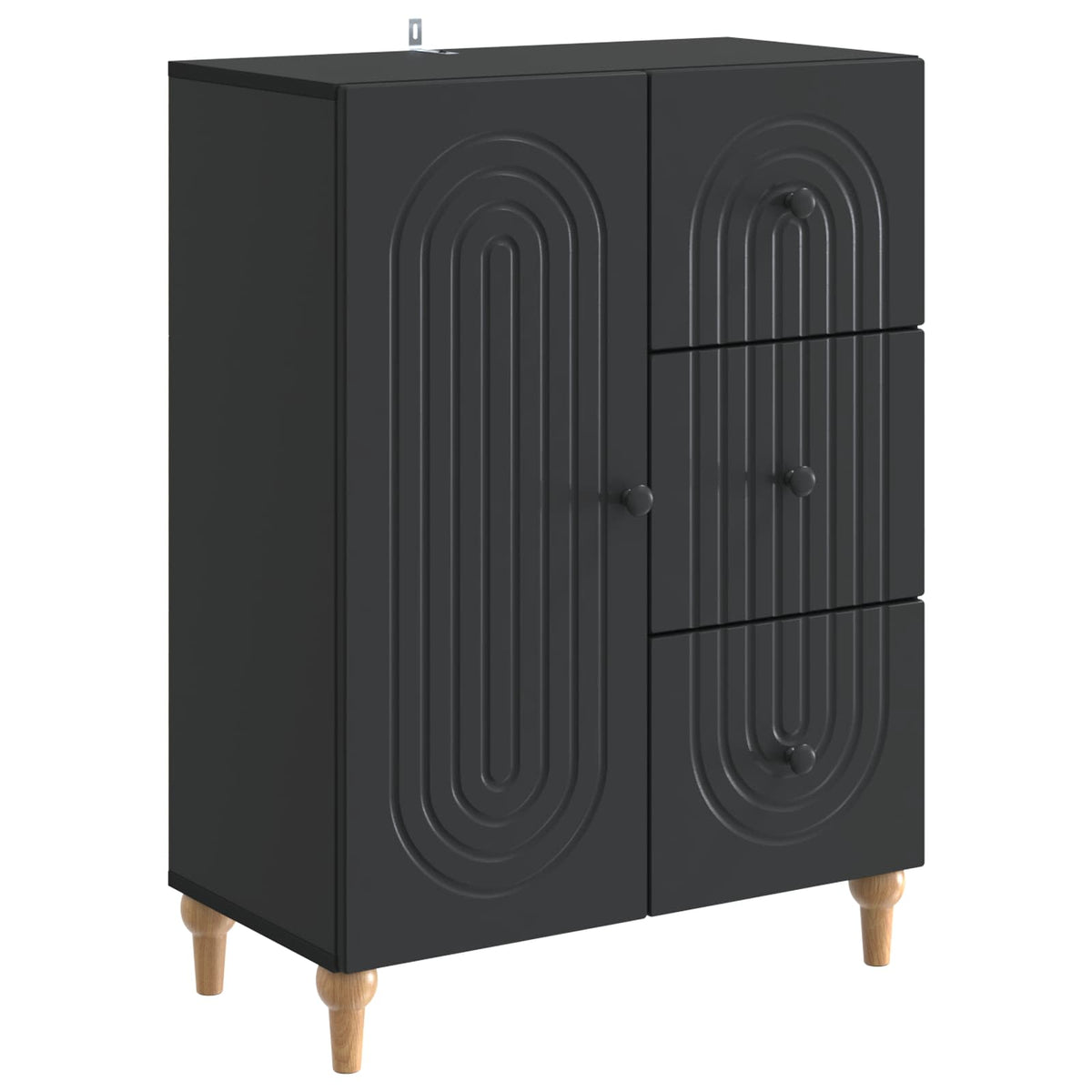Sideboard Schwarz 66 x 34,5 x 90 cm Holzwerkstoff