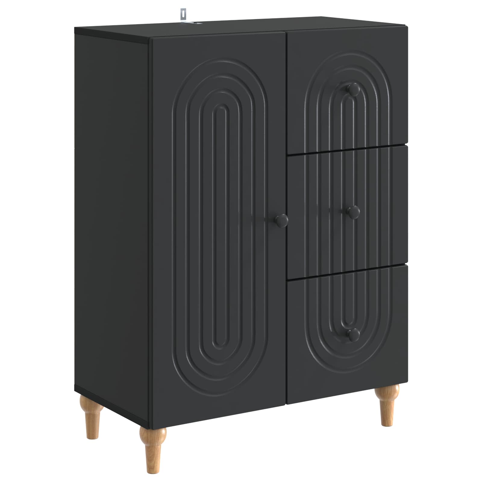 Sideboard Schwarz 66 x 34,5 x 90 cm Holzwerkstoff