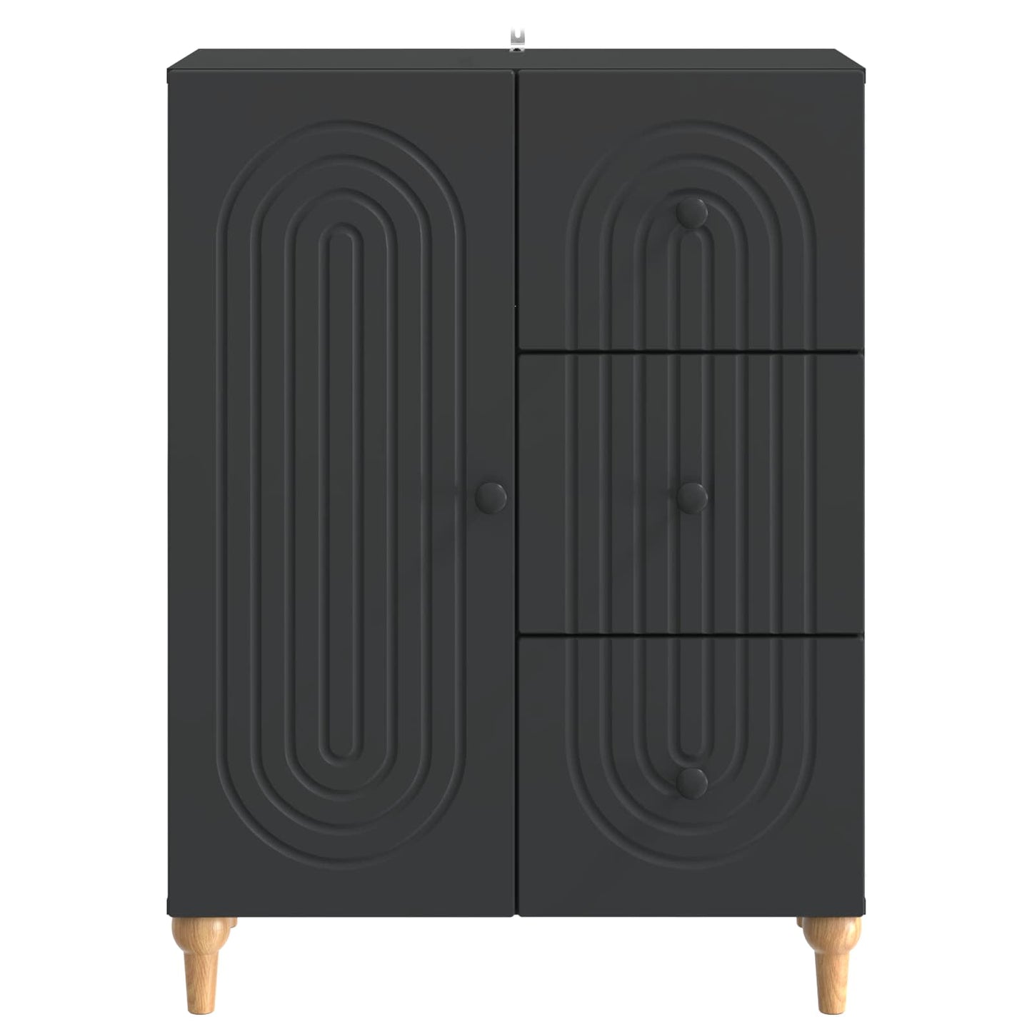 Sideboard Schwarz 66 x 34,5 x 90 cm Holzwerkstoff