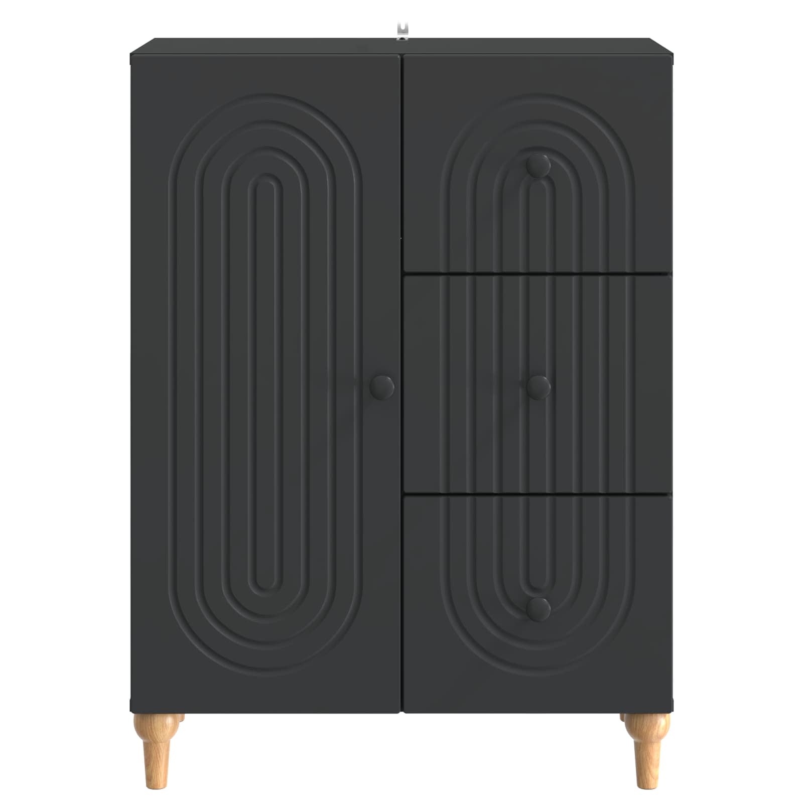 Sideboard Schwarz 66 x 34,5 x 90 cm Holzwerkstoff
