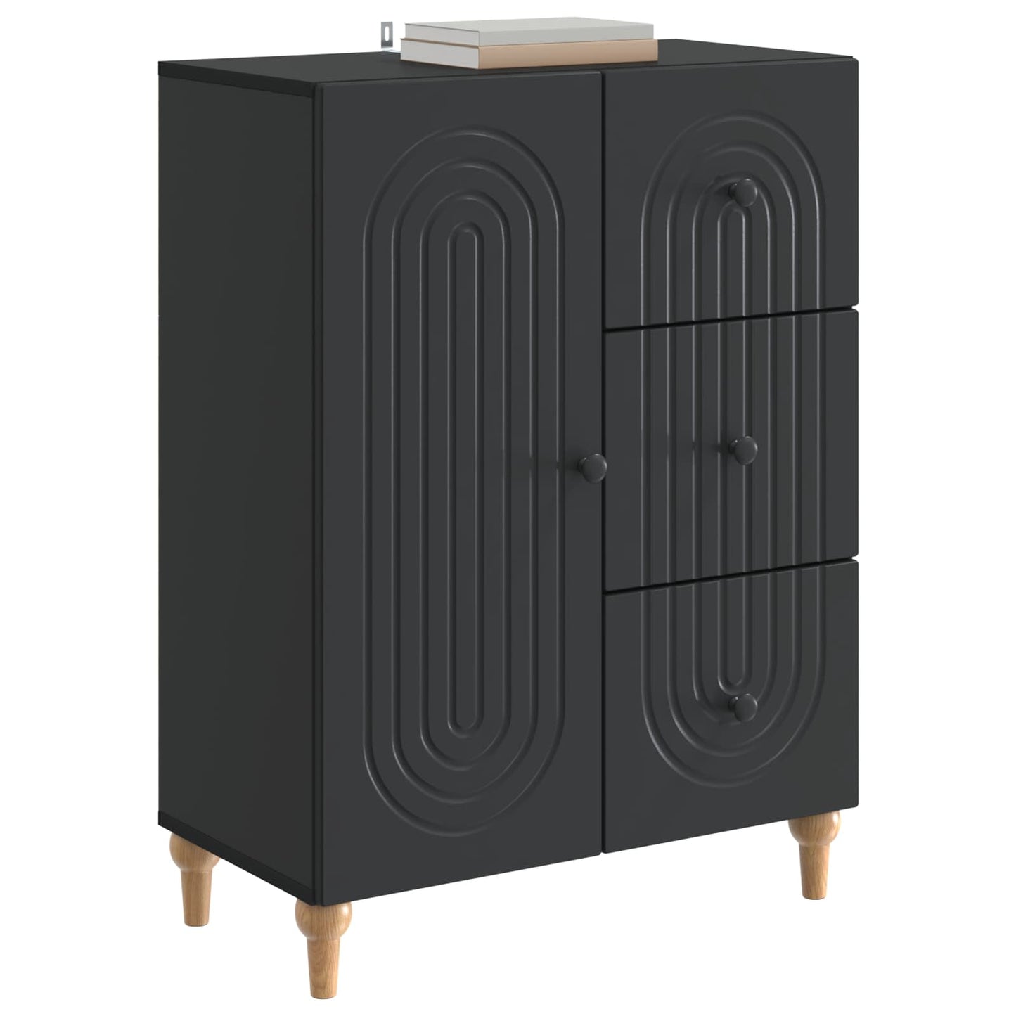 Sideboard Schwarz 66 x 34,5 x 90 cm Holzwerkstoff