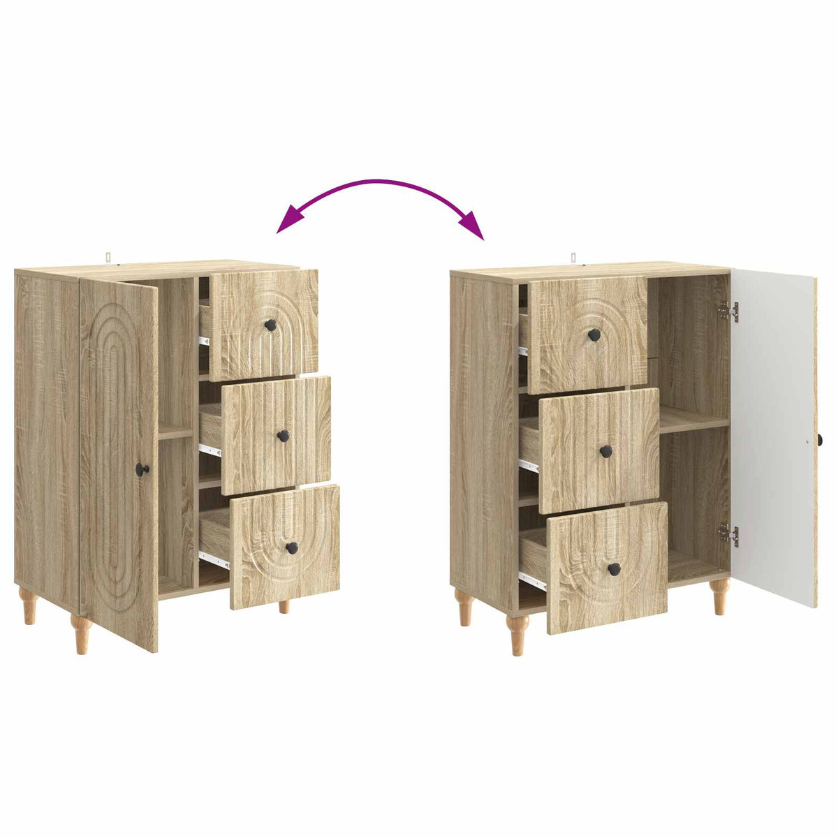 Sideboard Sonoma-Eiche 66 x 34,5 x 90 cm Holzwerkstoff