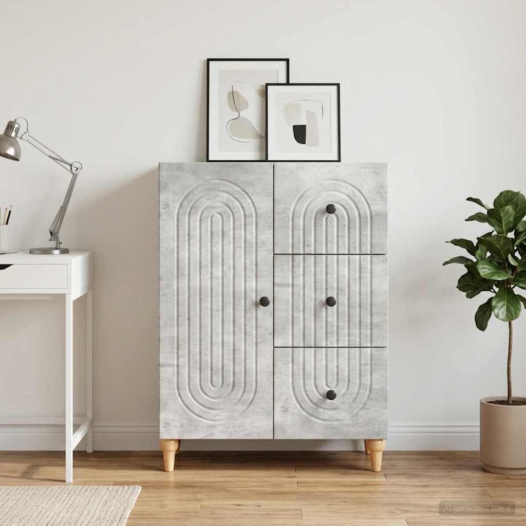 Sideboard Betongrau 66 x 34,5 x 90 cm Holzwerkstoff