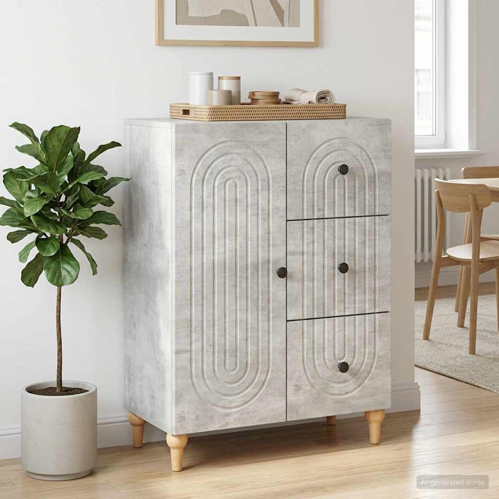 Sideboard Betongrau 66 x 34,5 x 90 cm Holzwerkstoff