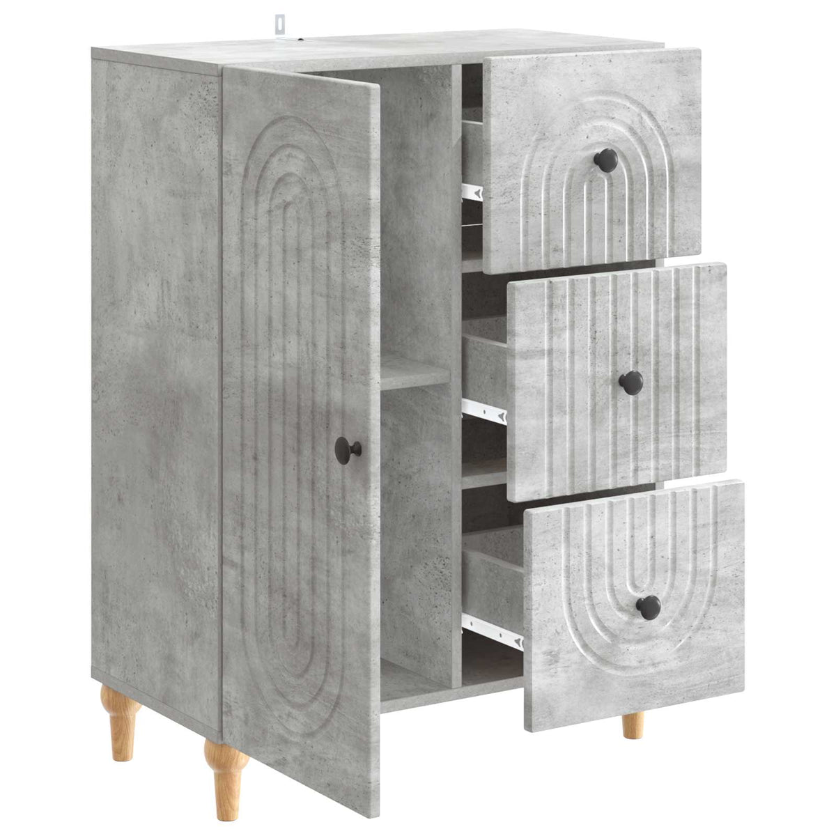 Sideboard Betongrau 66 x 34,5 x 90 cm Holzwerkstoff