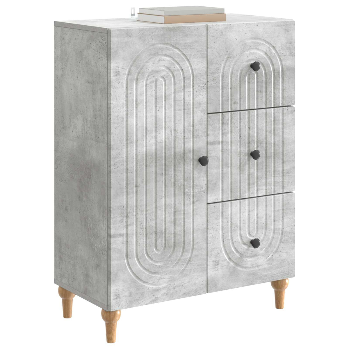 Sideboard Betongrau 66 x 34,5 x 90 cm Holzwerkstoff