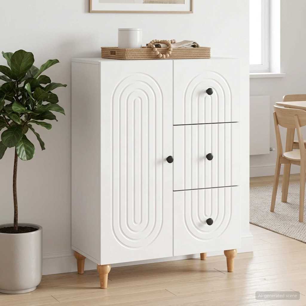 Sideboard Hochglanz Weiß 66 x 34,5 x 90 cm Holzwerkstoff