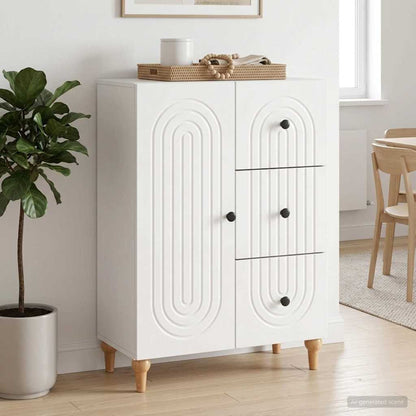 Sideboard Hochglanz Weiß 66 x 34,5 x 90 cm Holzwerkstoff