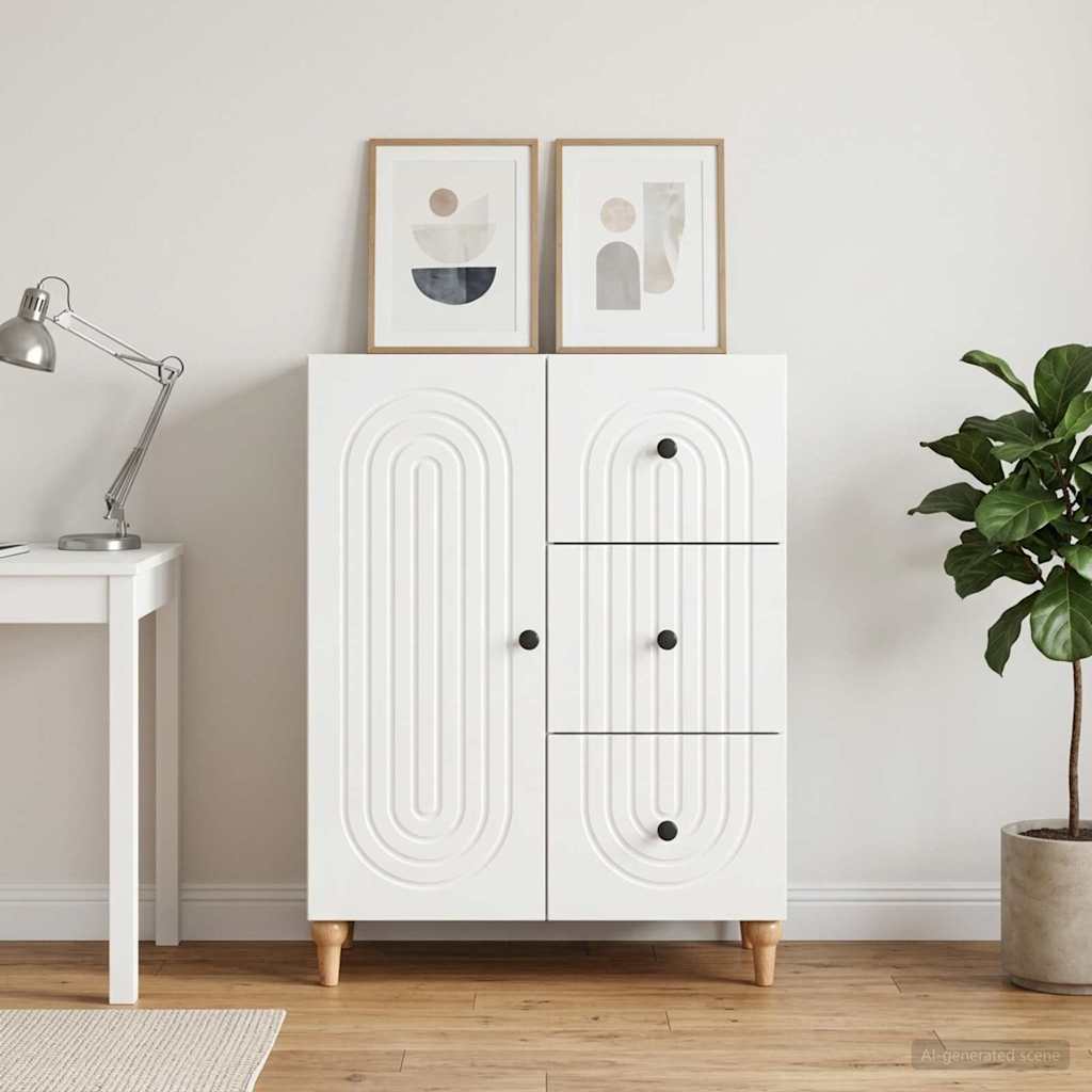 Sideboard Hochglanz Weiß 66 x 34,5 x 90 cm Holzwerkstoff