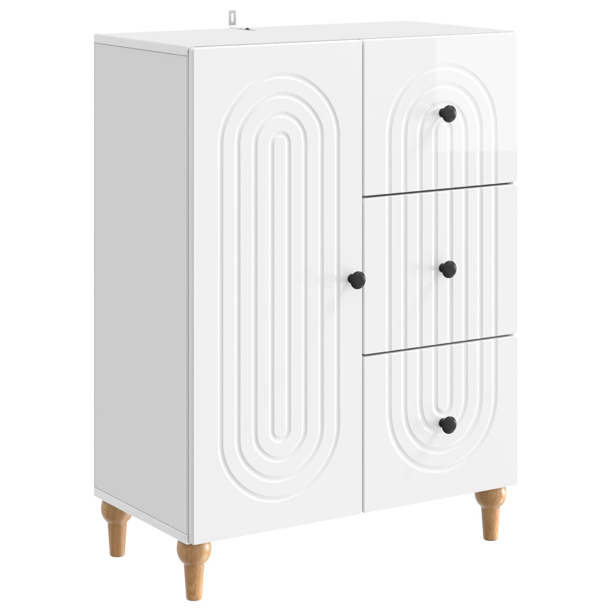 Sideboard Hochglanz Weiß 66 x 34,5 x 90 cm Holzwerkstoff