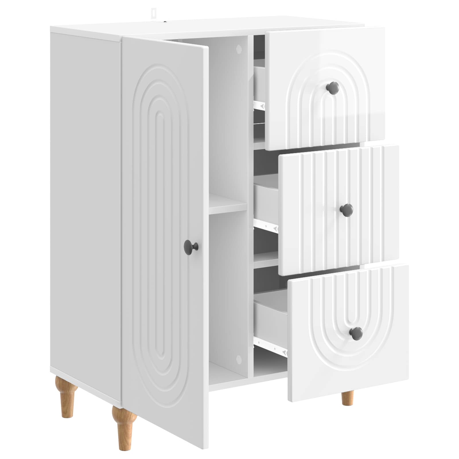 Sideboard Hochglanz Weiß 66 x 34,5 x 90 cm Holzwerkstoff