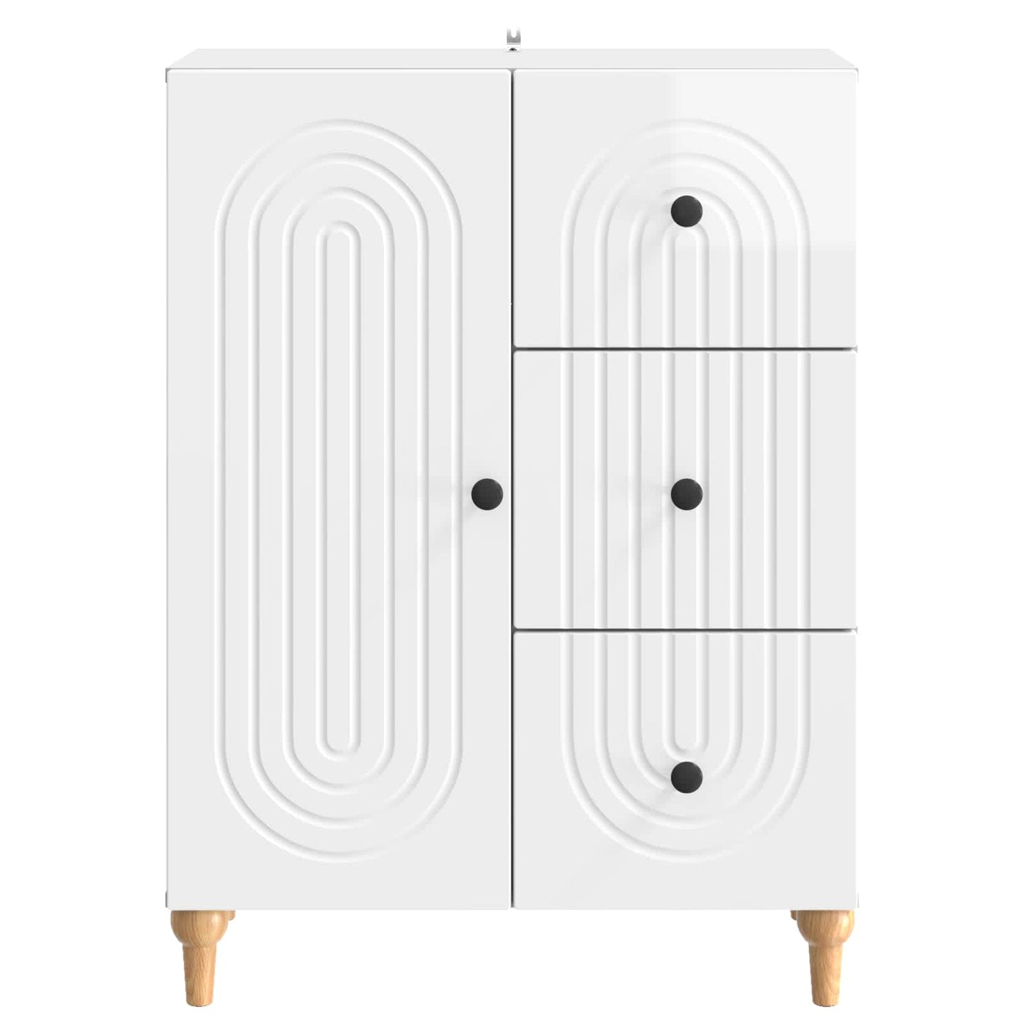 Sideboard Hochglanz Weiß 66 x 34,5 x 90 cm Holzwerkstoff