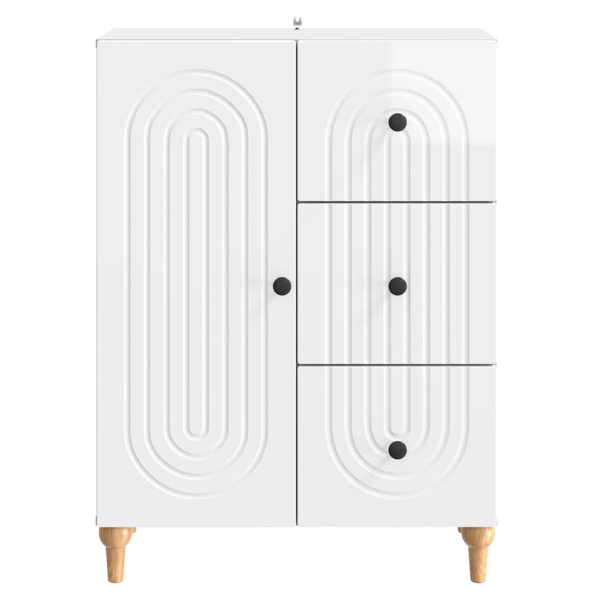 Sideboard Hochglanz Weiß 66 x 34,5 x 90 cm Holzwerkstoff