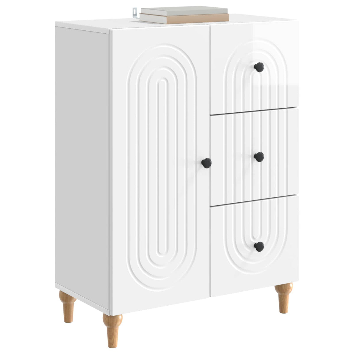 Sideboard Hochglanz Weiß 66 x 34,5 x 90 cm Holzwerkstoff